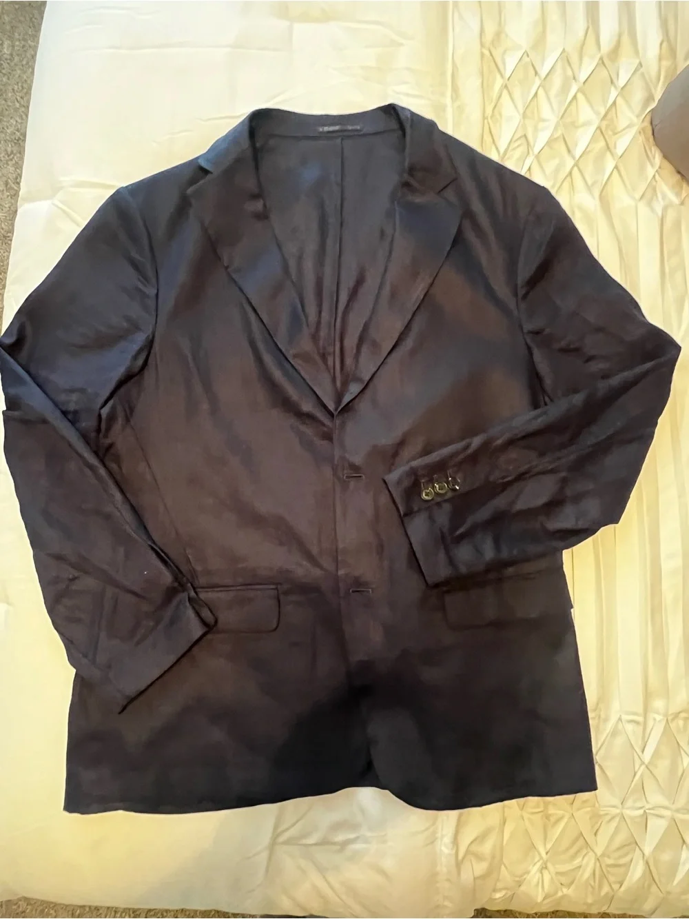 The Quince Men's 100% European Linen Blazer - Deep Navy XL.